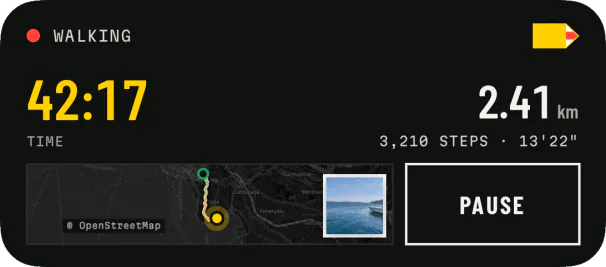 Live Activity: the walk on the iPhone lock screen